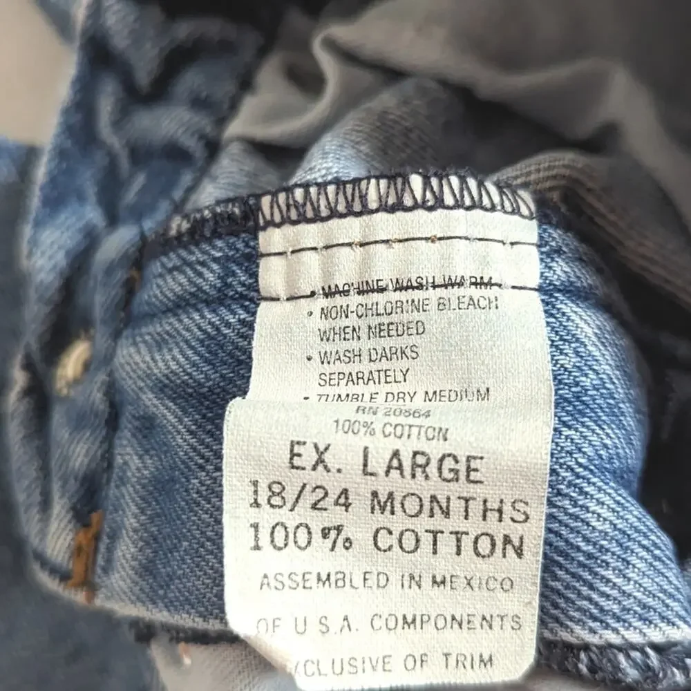 Vtg 90s Ralph Lauren Baggy Cinched Jeans 18-24m Iconic Classic